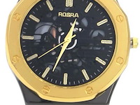 10x rosra d'oro nero heren horloge