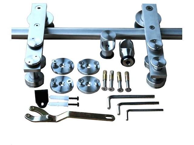 (10x) schuifdeursysteem - rvs strip - 200 cm - afbeelding 1 van  1