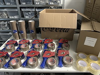 10x taperoller incl. 2 rollen tape + 18x rollen bruin tape + 36x doorzichtige tape, - - afbeelding 1 van  5