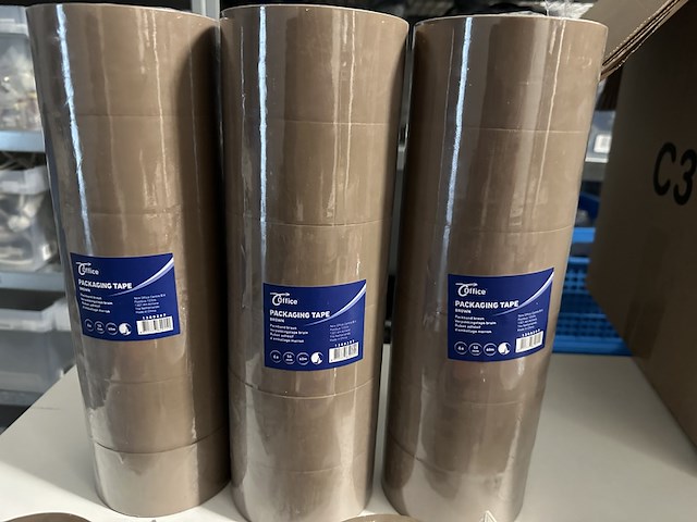 10x taperoller incl. 2 rollen tape + 18x rollen bruin tape + 36x doorzichtige tape, - - afbeelding 3 van  5