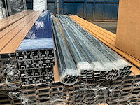 10x triple rhombus eiken composiet schutting inclusief tuinpalen (18,7 mtr) - afbeelding 4 van  7