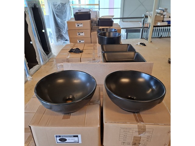 10x waskom best design, ancona, mat zwart - afbeelding 3 van  6