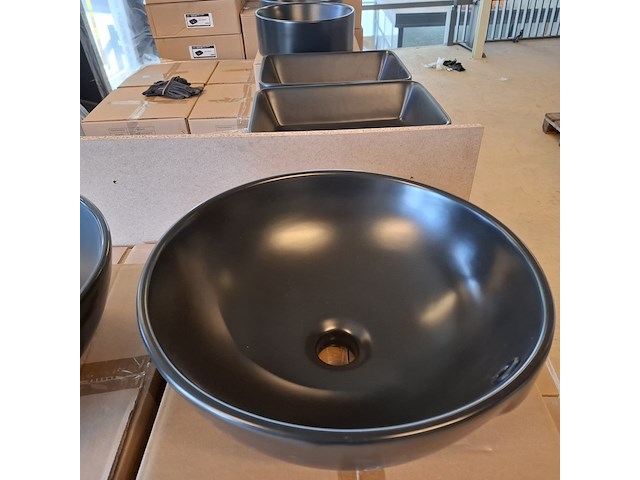 10x waskom best design, ancona, mat zwart - afbeelding 5 van  6