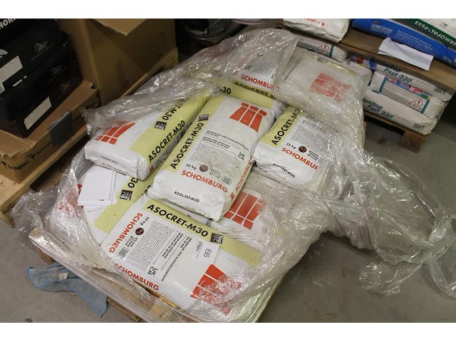 11 zakken a 25 kg egaliseermortel schomburg op pallet. - afbeelding 1 van  2