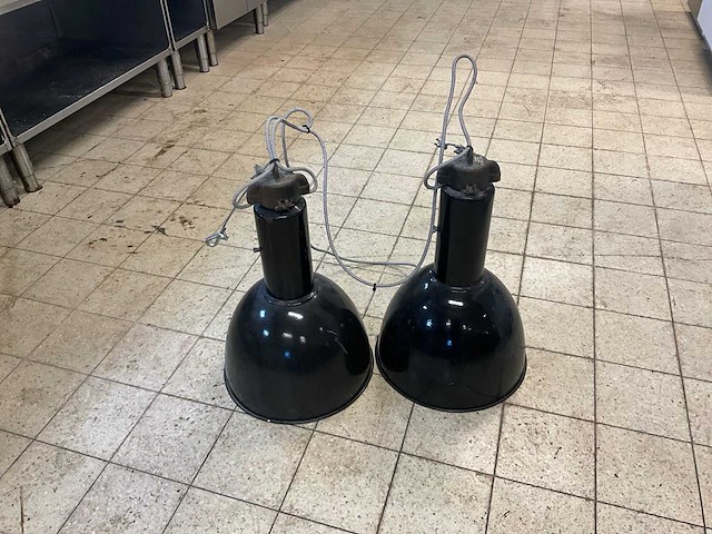 11604a emaille hanglampen (2x) - afbeelding 1 van  6