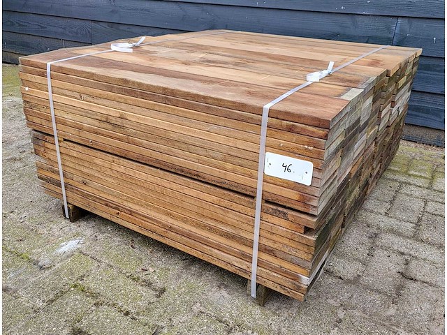 119 x guyana teak planken 25 x 140mm , lengte 90 cm - afbeelding 3 van  3