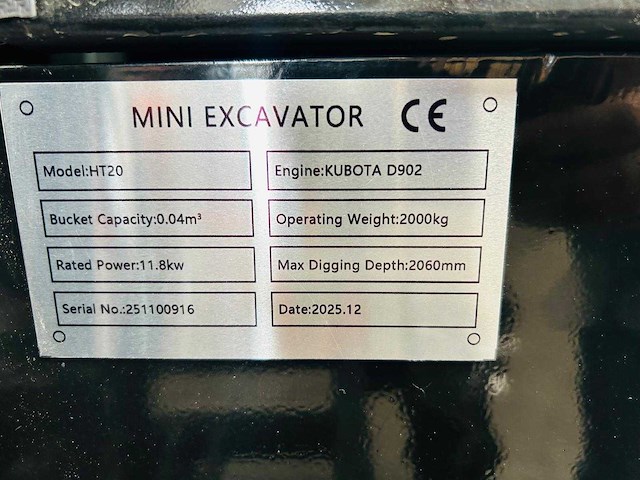 12-2025 - ht20pro - minigraafmachine 2000kg - afbeelding 17 van  19