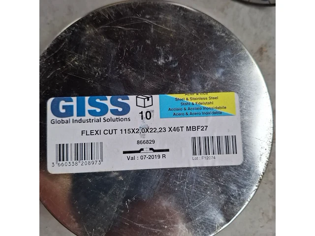 12 doos a 10 stuks doorslijpschijf giss, 115x2,0x22,23 - afbeelding 3 van  4