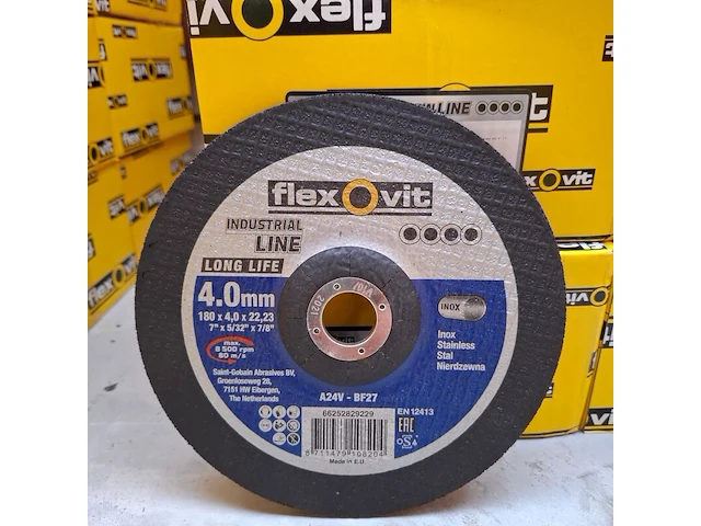 12 doos a 20 stuks combinatieschijf flexovit, 180x4,0x22,23 - afbeelding 2 van  4