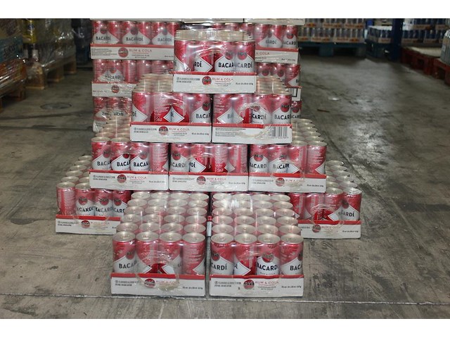 12 x 24 blikken bacardi cola 0,25cl. tht 1-2027. bod inclusief statiegeldwaarde van 43,20 euro. - afbeelding 2 van  3