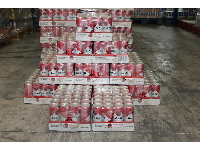 12 x 24 blikken bacardi cola 0,25cl. tht 1-2027. bod inclusief statiegeldwaarde van 43,20 euro. - afbeelding 2 van  3
