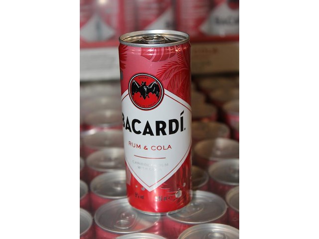 12 x 24 blikken bacardi cola 0,25cl. tht 11-2026. bod inclusief statiegeldwaarde van 43,20 euro. - afbeelding 2 van  2