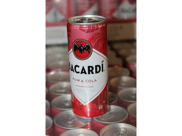 12 x 24 blikken bacardi cola 0,25cl. tht 11-2026. bod inclusief statiegeldwaarde van 43,20 euro. - afbeelding 2 van  2