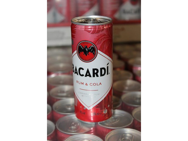 12 x 24 blikken bacardi cola 0,25cl. tht 11-2026. bod inclusief statiegeldwaarde van 43,20 euro. - afbeelding 2 van  2
