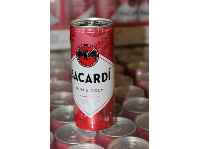 12 x 24 blikken bacardi cola 0,25cl. tht 11-2026. bod inclusief statiegeldwaarde van 43,20 euro. - afbeelding 2 van  2