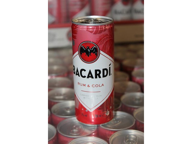 12 x 24 blikken bacardi cola 0,25cl. tht 11-2026. bod inclusief statiegeldwaarde van 43,20 euro. - afbeelding 2 van  2