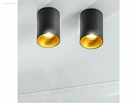 12 x gt tube plafond spot zwart/goud - afbeelding 8 van  8