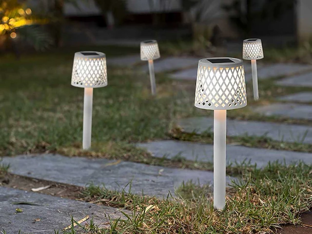 12 x newgarden greta solar lantaarns wit - afbeelding 4 van  6