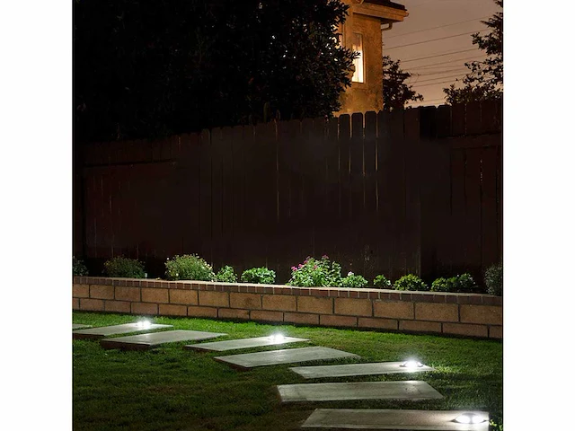 12 x solar 4 lichts led grond spot zwart - afbeelding 5 van  9