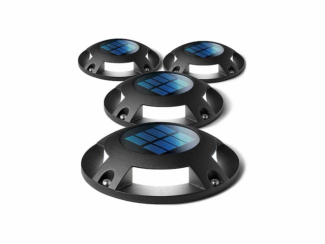 12 x solar 4 lichts led grond spot zwart - afbeelding 9 van  9
