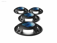 12 x solar 4 lichts led grond spot zwart