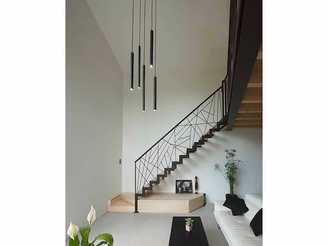 12 x solo tube slim design hanglamp zwart - afbeelding 8 van  8