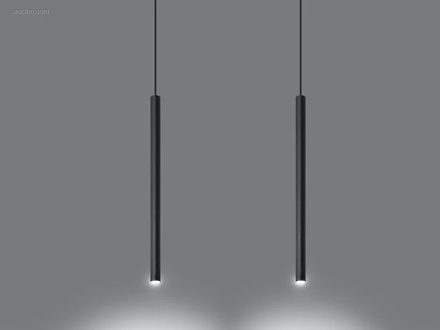 12 x solo tube slim design hanglamp zwart - afbeelding 2 van  8