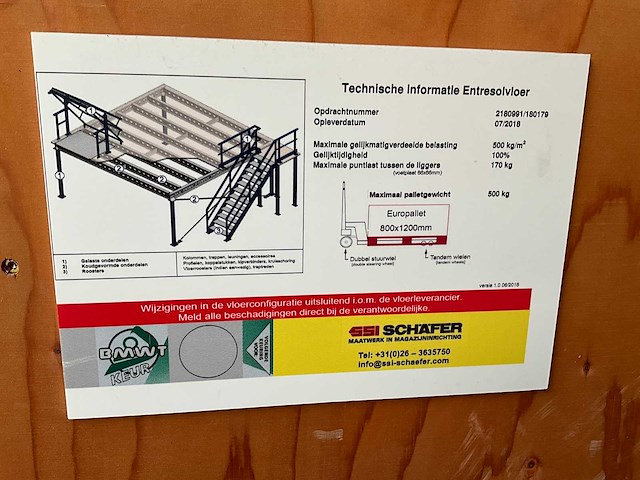 121m2 ssi schäfer vrijstaande entresolvloer v.v. 20m ballustrade , palletopzetplaats, ledarmaturen bouwjaar 2018 - afbeelding 9 van  13
