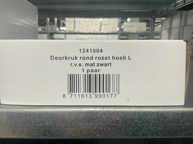1241004 deurkruk set rond zwart hoek l (5x) - afbeelding 3 van  4