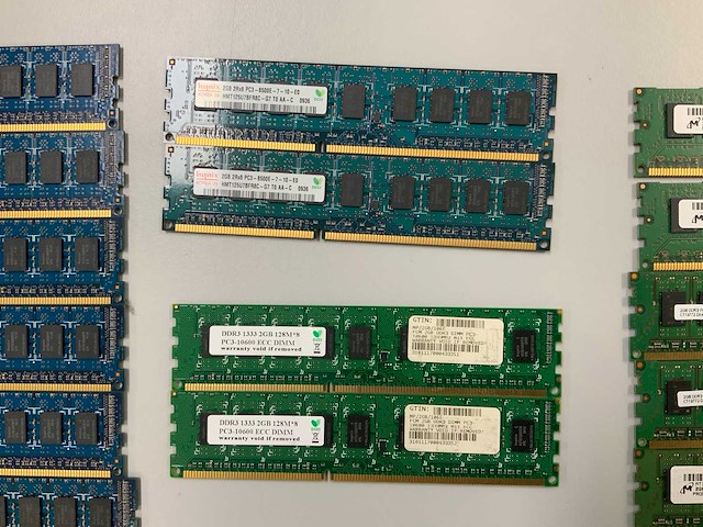 124gb (62x 2gb 2rx8) kingston kta-mp1066/2g & sk hynix hmt125u7bfr8c-g7-t0-aa-c pc3 8500e-7-10-e0 sticks - afbeelding 5 van  6
