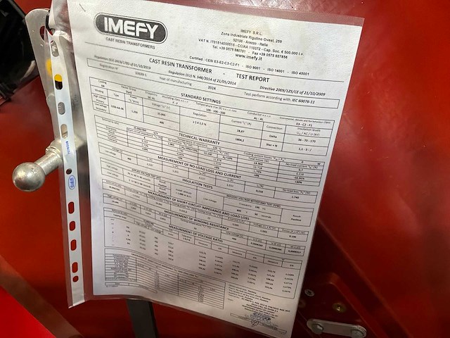 1250 kva imefy transformator 25.000/400 volt dry type - afbeelding 2 van  11