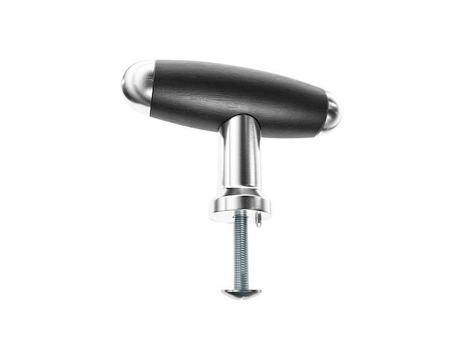 (125x) meubelknop - nikkel chroom/ebbenhout - afbeelding 1 van  1