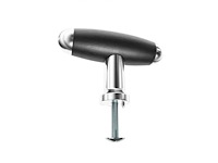 (125x) meubelknop - nikkel chroom/ebbenhout - afbeelding 1 van  1