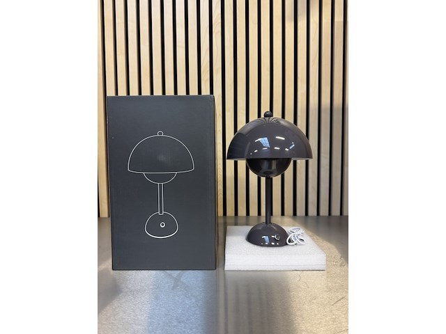 12x design tafellamp verschillende kleuren wit licht, dimbaar en oplaadbaar usb-c, dark grey - afbeelding 1 van  4