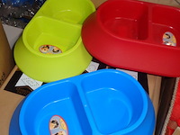 12x dieren voederbak 34x21cm met 2 vakken - afbeelding 2 van  3