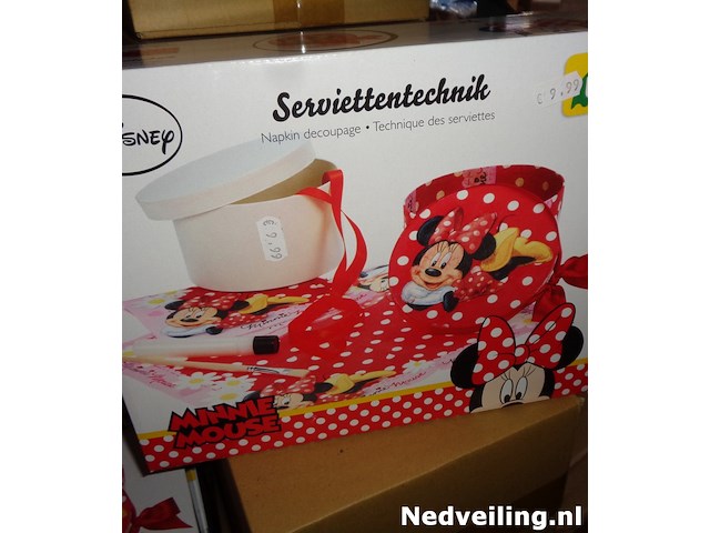 12x disney minnie mouse decoreer opbergdoos met strik - afbeelding 1 van  3