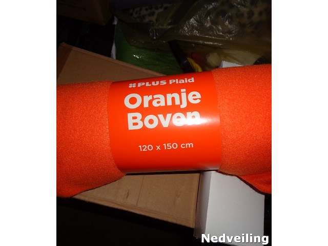 12x fleece plaid oranje boven 120x150cm - afbeelding 3 van  3