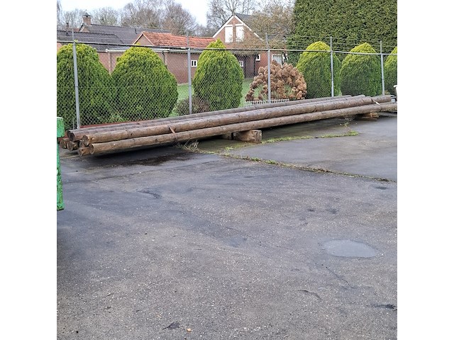 12x houten ronde paal - afbeelding 1 van  9