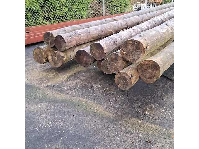 12x houten ronde paal - afbeelding 2 van  9