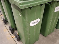 12x kunststof afvalcontainer groen - afbeelding 2 van  3
