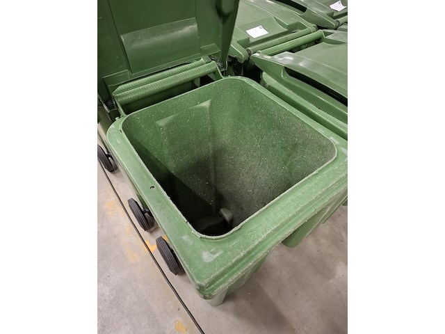 12x kunststof afvalcontainer groen - afbeelding 3 van  3