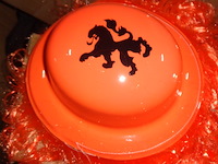 12x oranje hoedje met haar - afbeelding 3 van  5