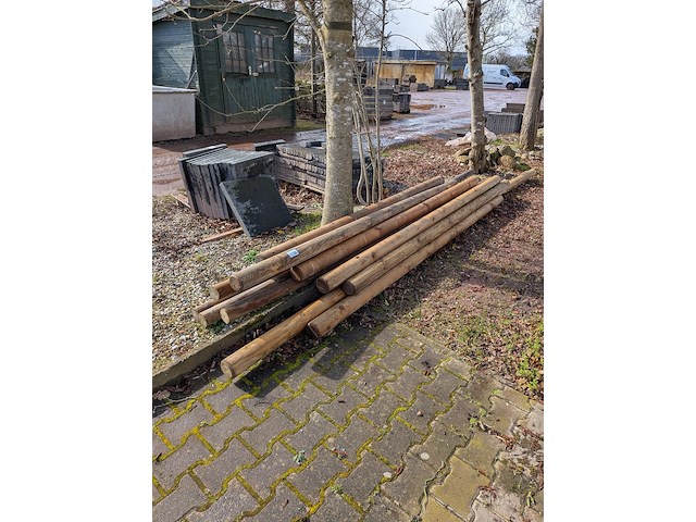 12x ronde houten paal - afbeelding 1 van  6