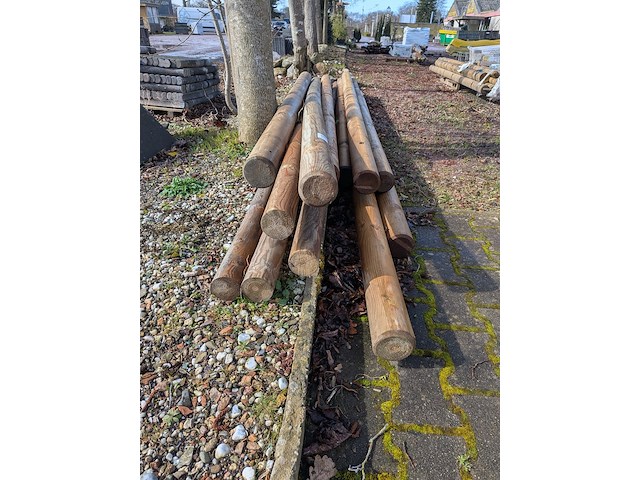 12x ronde houten paal - afbeelding 2 van  6