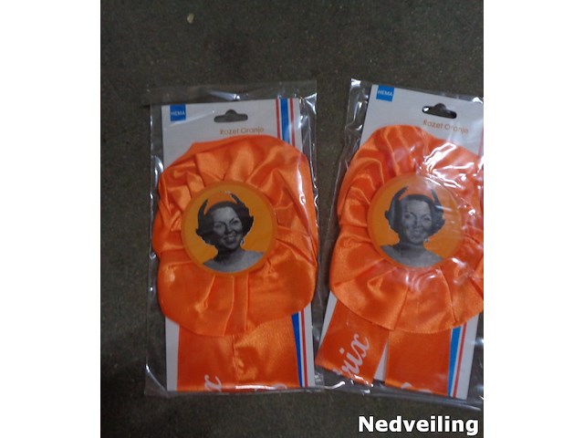 12x vintage rozet beatrix - afbeelding 1 van  3