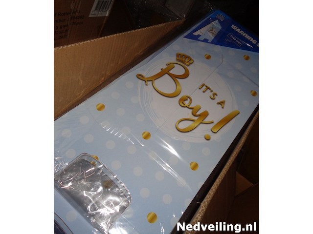 12x warning sign it's a boy - afbeelding 1 van  3