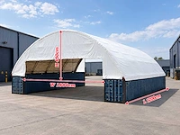 12x18x4,5 m opslagtent/opslagshelter tussen 2 containers - afbeelding 2 van  4