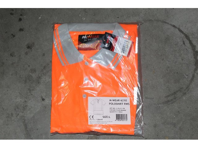 13 mwear poloshirts oranje in diverse maten. totaal 13 stuks - afbeelding 3 van  3