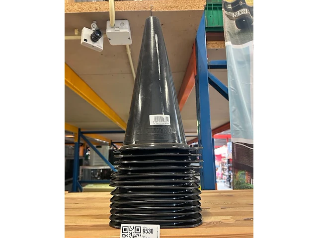 13x pion / verkeerskegel diamond, zwart - afbeelding 1 van  3