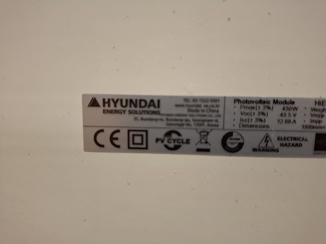 13x zonnepaneel hyundai, hie-s430hg - afbeelding 5 van  7